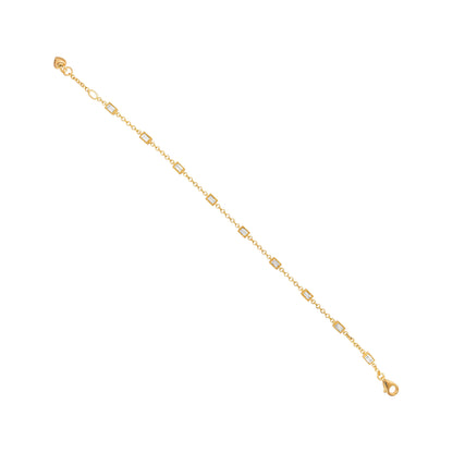 Iconic Crystal 7/10CTW Bracelet For Women In 14K Gold plated Silver |Best For Partywear |Ideal Gift On All Occasion for your Loved Ones