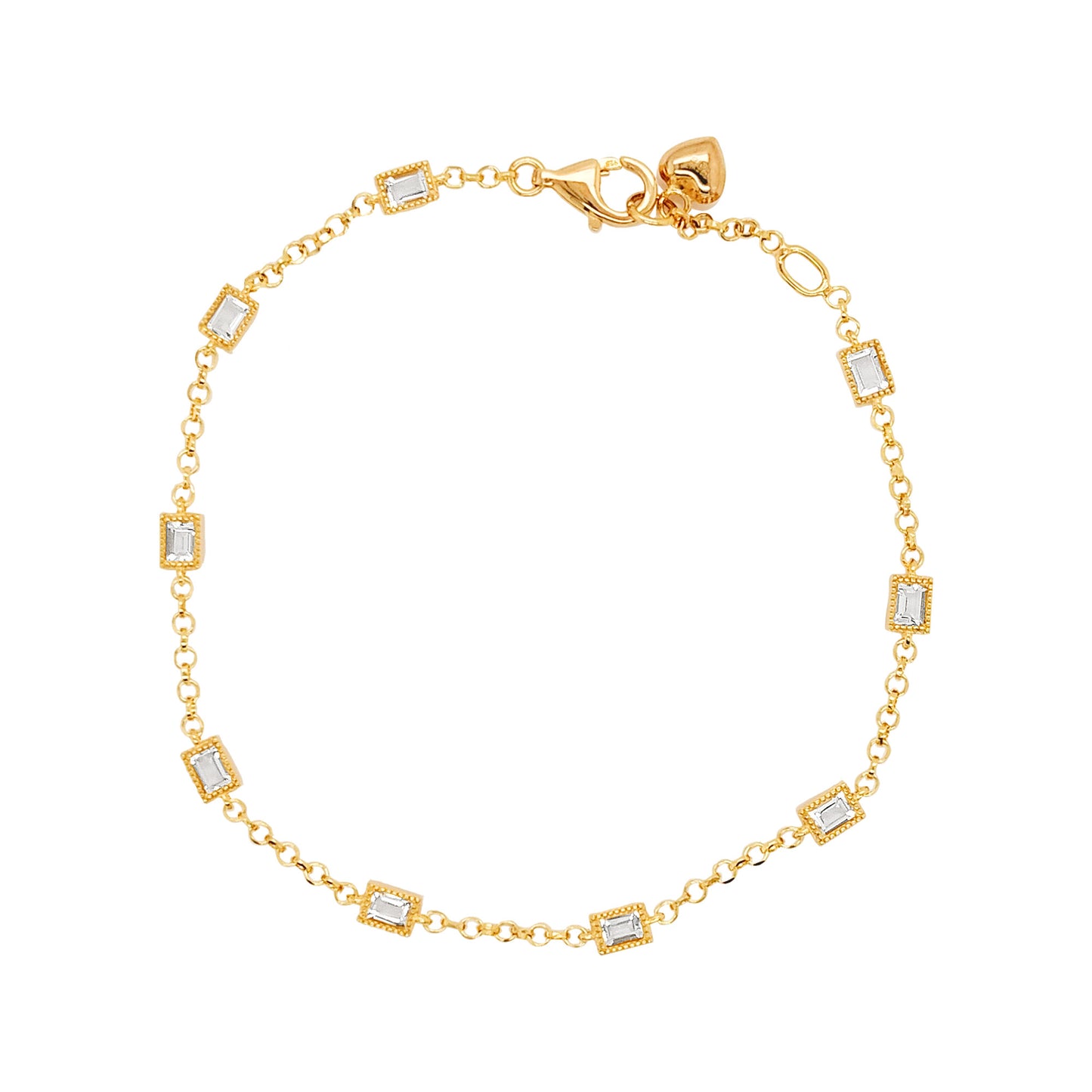 Iconic Crystal 7/10CTW Bracelet For Women In 14K Gold plated Silver |Best For Partywear |Ideal Gift On All Occasion for your Loved Ones