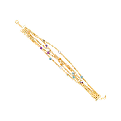 Multistone & Multilayer bracelet For Women In 14K Gold Plated Silver |Elegant and Stylish Partywear |Ideal For gifting on special Occasions