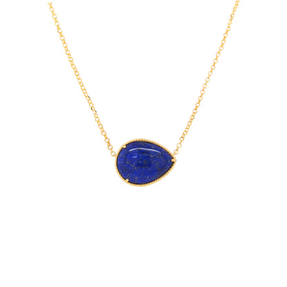 Iconic 14 1/5CTW Lapis Lazuli Blue Pear Shape Necklace in 14K Gold-Plated Silver |Elegant Jewelry for Women |Party Wear & Gift for All Event