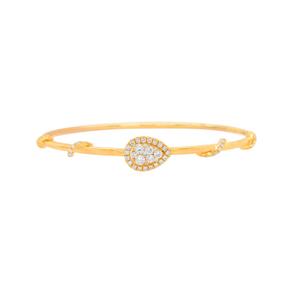 Stylish 1/2 CTW Lab Grown Diamond Bangle for Women In 14K Gold Plated Silver |Best Partywer Jewelry |Ideal Gift on all Occasion to loved one