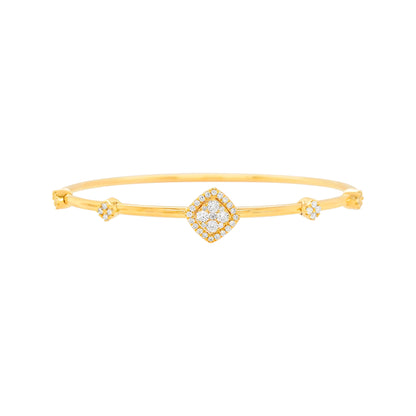 Unique 1/2CTW Lab-Grown Diamond 14K Gold-Plated Detachable Bangle | Elegant Partywear Jewelry for Women | Perfect Gift for Loved Ones