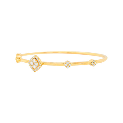 Unique 1/2CTW Lab-Grown Diamond 14K Gold-Plated Detachable Bangle | Elegant Partywear Jewelry for Women | Perfect Gift for Loved Ones