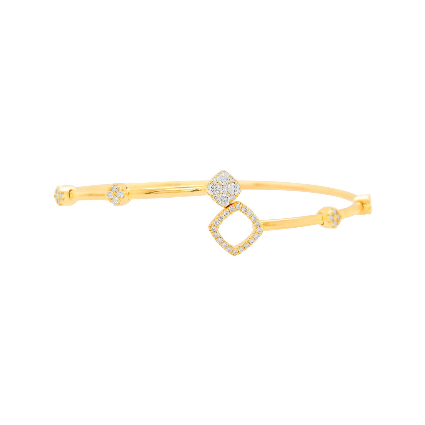 Unique 1/2CTW Lab-Grown Diamond 14K Gold-Plated Detachable Bangle | Elegant Partywear Jewelry for Women | Perfect Gift for Loved Ones