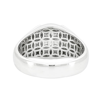 3CTW Round Cut Real Moissanite Men's Wedding Engagement Ring | 925 Sterling Silver | 14K White Gold Plated |Best Gift for men, Certified Jewelry