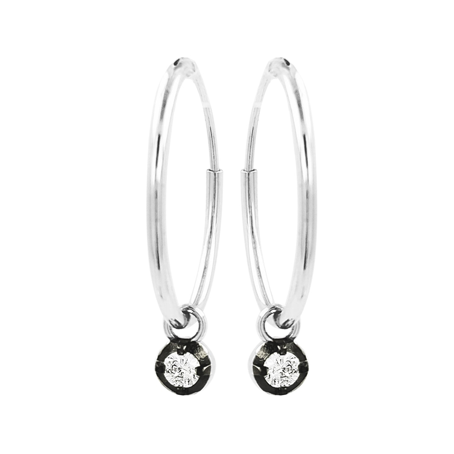 18MM Unisex Tube Hoop Earrings with Diamond & Black Plating |14K Gold Plated Silver |Stylish Daily and Party Wear |Best Gift for Occasion