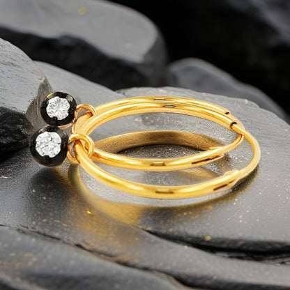 18MM Unisex Tube Hoop Earrings with Diamond & Black Plating |14K Gold Plated Silver |Stylish Daily and Party Wear |Best Gift for Occasion
