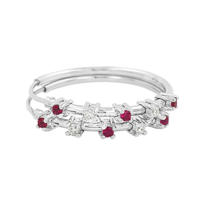 20MM Unisex Red Ruby Tube Hoop Earrings with Diamonds in 14K Gold Plated Silver | Best for Daily & Party Wear | Ideal Gift for Loved Ones