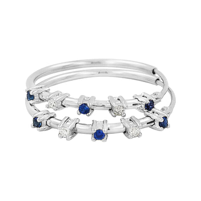 20MM Unisex Sapphire Blue Tube Hoop Earrings with Diamond in 14K Gold Plated Silver | Best for Daily/ Party Wear | Ideal Gift on Occasions