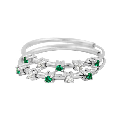 20MM Unisex Emerald Green Tube Hoop Earrings with LGD in 14K Gold Plated Silver | Best for Daily & Party Wear | Ideal Gift for Any Occasion
