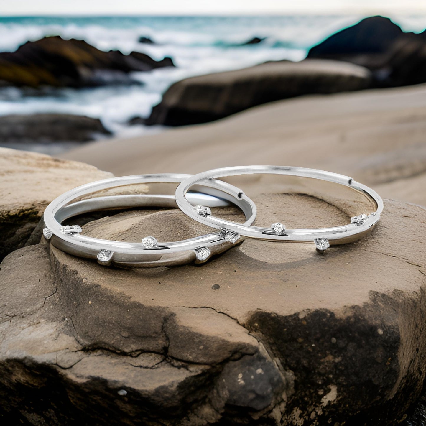 32MM Five Stone Tube Hoop with Diamonds in 14K Gold Plated Silver | Best For Daily/Party Wear | Ideal Gift for All Occasions
