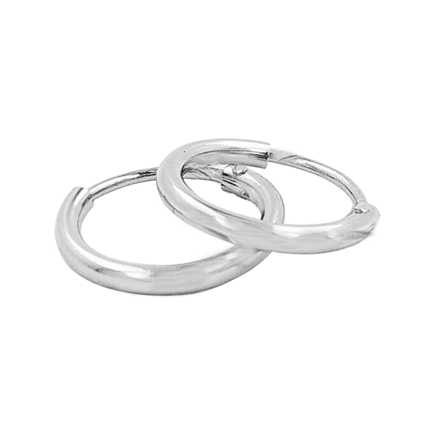 Elegant Unisex Hoop Earrings |14KGold Plated Over Sterling Silver |Small 10MM Gold Hoops | Hypoallergenic Everyday Hoops |Gift for Him & Her