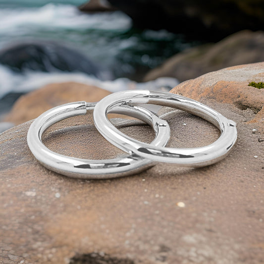 Timeless Pair of Elegant Unisex Hoop Earrings | 14K Gold Plated Over Silver | Perfect for Daily Wear and Gift on All Occasions |Partywear