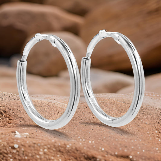 Pair of Elegant Unisex Tube Hoop Earrings | 14K Gold Plated Over Silver | Perfect for Dailywear |Party Wear and Gift on All Occasions