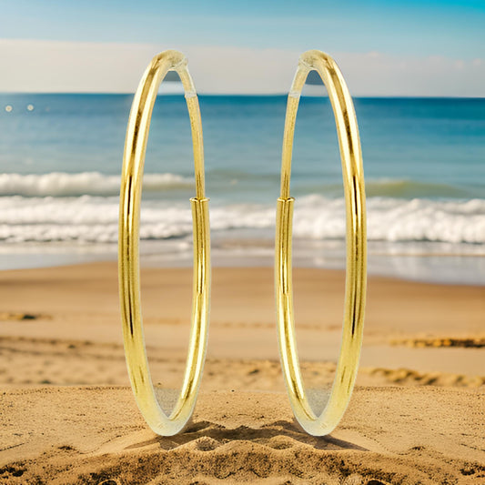 Masterpiece Unisex Tube Hoop Earrings | 14K Gold Plated Over Silver | Perfect for Daily/Party Wear and Gift on All Occasions to Loved Ones