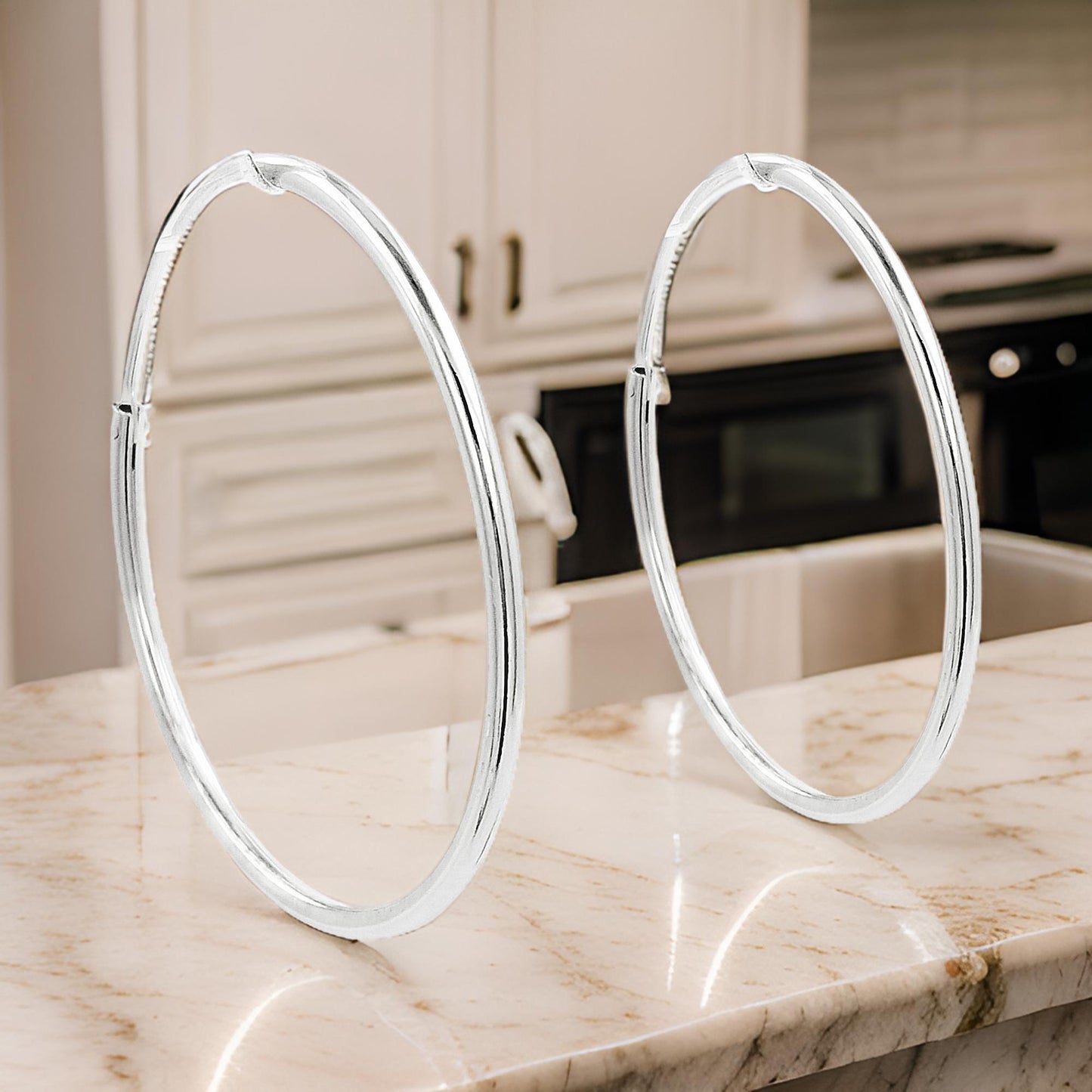 32MM Beautiful pair of Hoop Earrings in 14K Gold Plated Over Silver |Perfect for Daily/Party wear |Ideal for gift to loved Ones on occasions