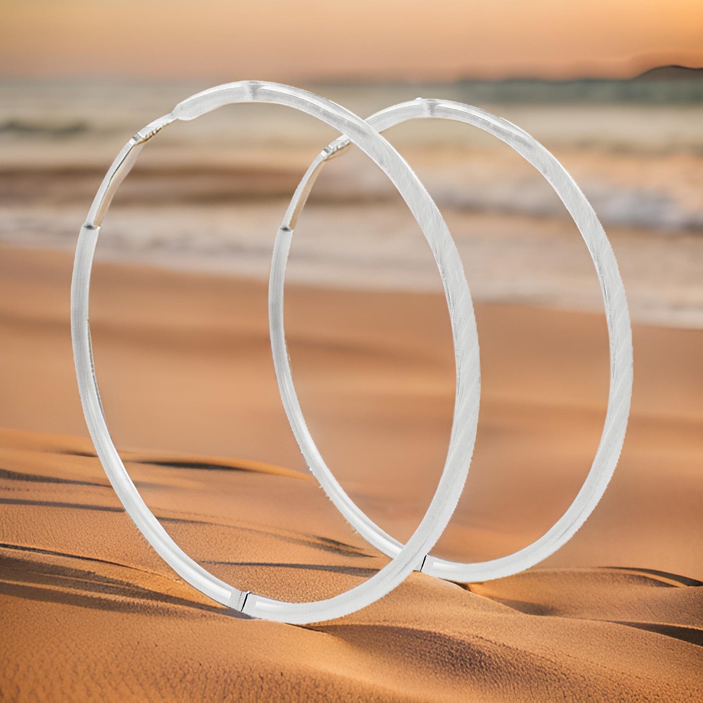 55MM Elegant & Beautiful Pair of Tube Hoop Earrings in 14K Gold Plated Over Silver |Perfect for Daily/Party Wear |Ideal Gift for Loved Ones