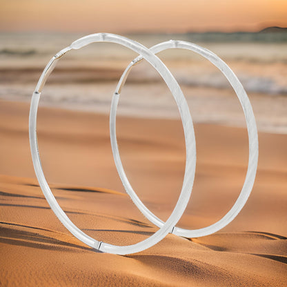55MM Elegant & Beautiful Pair of Tube Hoop Earrings in 14K Gold Plated Over Silver |Perfect for Daily/Party Wear |Ideal Gift for Loved Ones