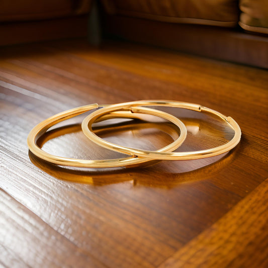 55MM Elegant & Beautiful Pair of Tube Hoop Earrings in 14K Gold Plated Over Silver |Perfect for Daily/Party Wear |Ideal Gift for Loved Ones