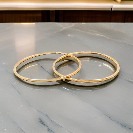 60MM Elegant and Beautiful Pair of Hoop Earrings in 14K Gold Plated Over Silver | Perfect for Daily/Party Wear | Ideal Gift for Loved Ones