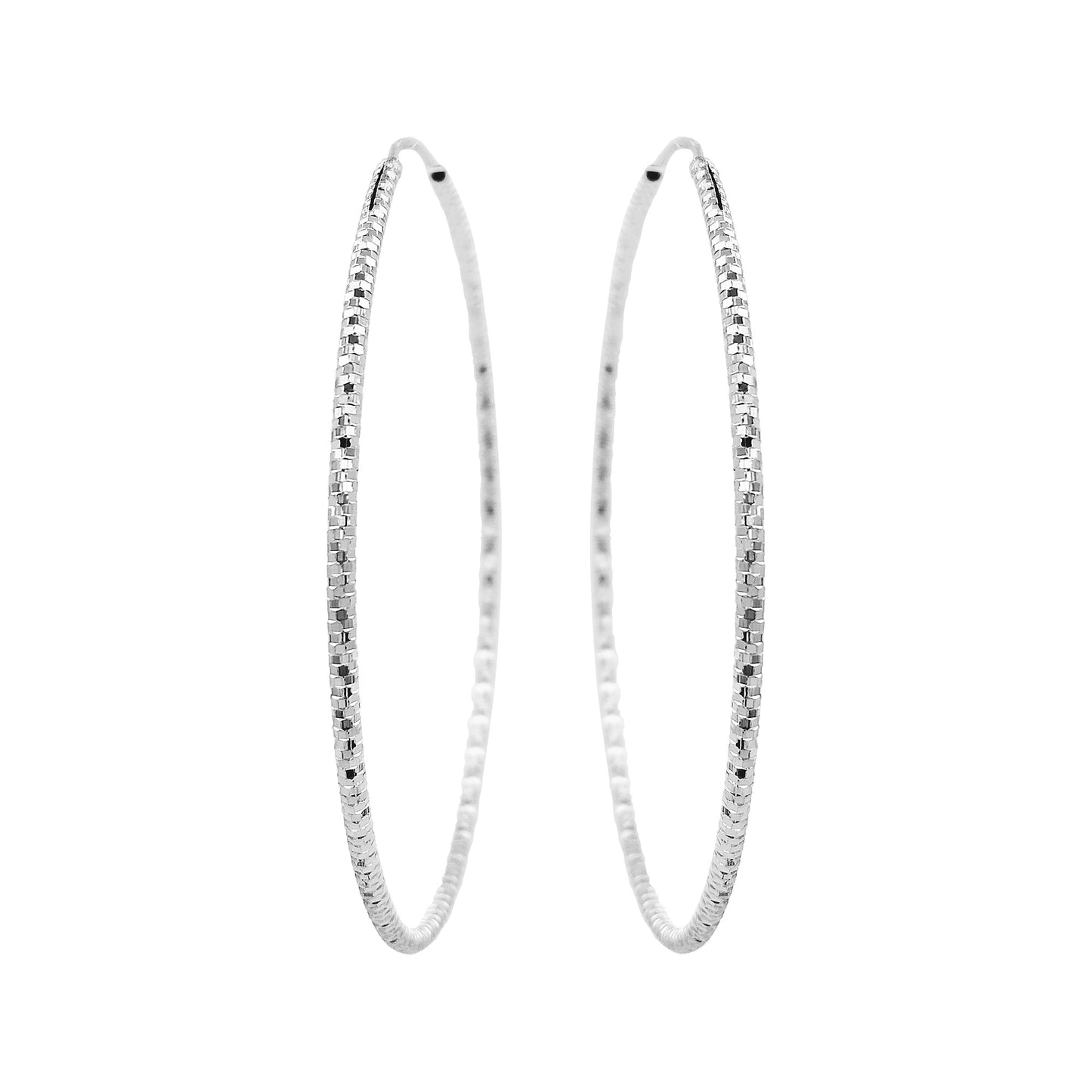 60MM Elegant and Beautiful Pair of Pattern Hoop Earrings in 14K Gold Plated Over Silver |Perfect Daily/Party Wear |Ideal Gift for Loved Ones