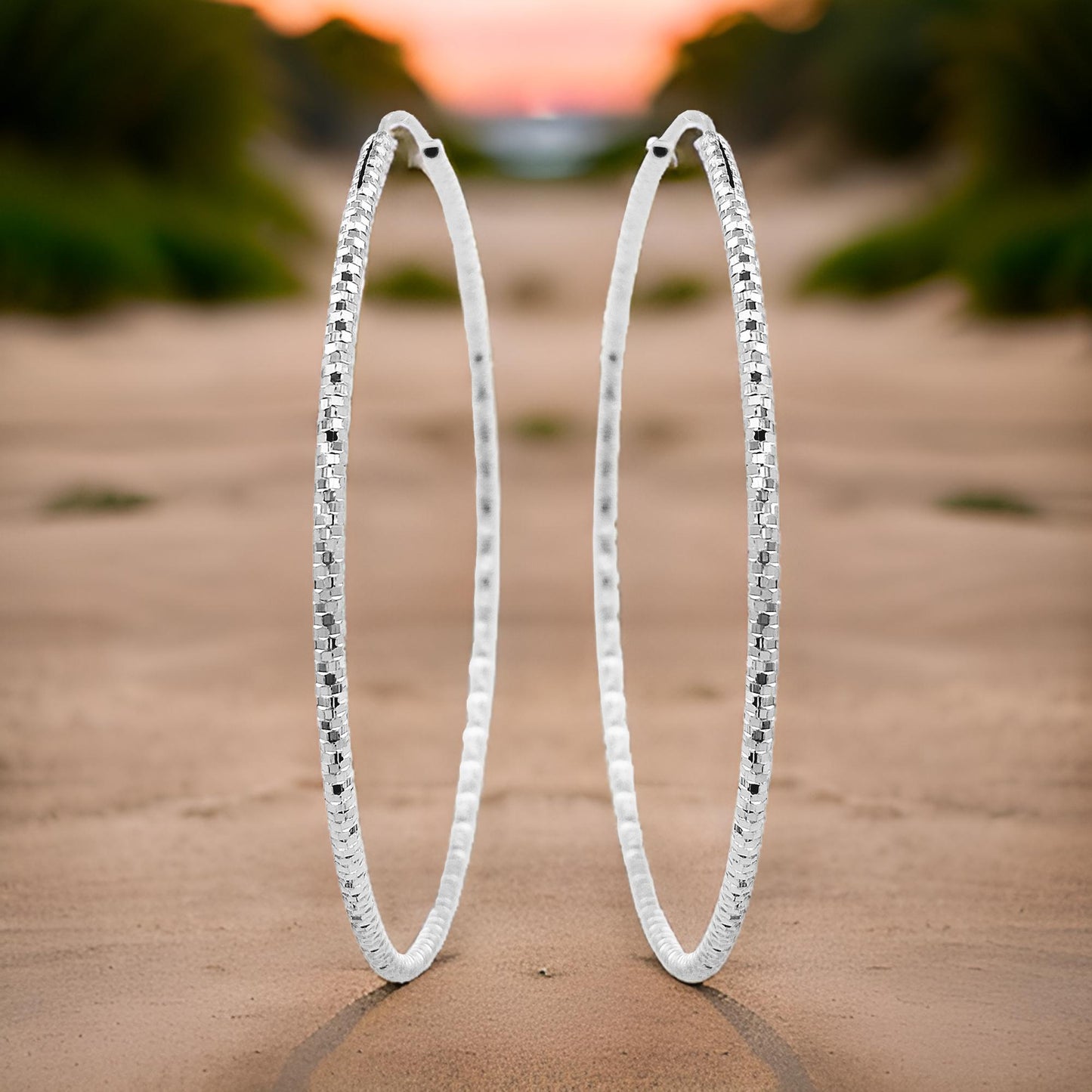 60MM Elegant and Beautiful Pair of Pattern Hoop Earrings in 14K Gold Plated Over Silver |Perfect Daily/Party Wear |Ideal Gift for Loved Ones