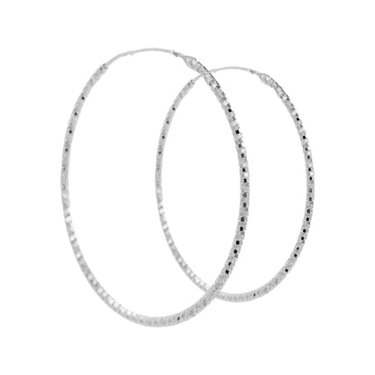 60MM Elegant and Beautiful Pair of Pattern Hoop Earrings in 14K Gold Plated Over Silver |Perfect Daily/Party Wear |Ideal Gift for Loved Ones