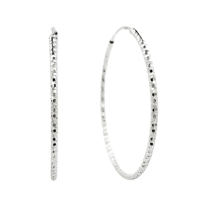 45MM Elegant & Beautiful Pair of Pattern Hoop Earrings in 14K Gold Plated Over Silver |Best for Daily/Party Wear |Ideal Gift for Loved Ones