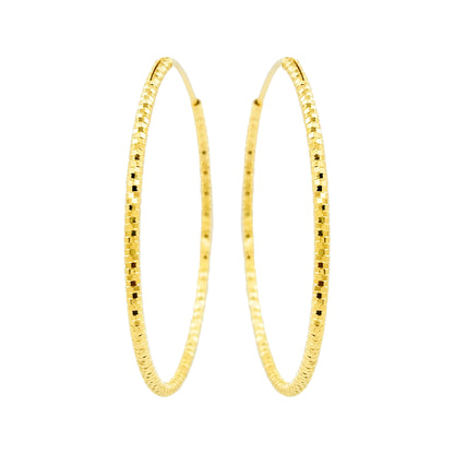 45MM Elegant & Beautiful Pair of Pattern Hoop Earrings in 14K Gold Plated Over Silver |Best for Daily/Party Wear |Ideal Gift for Loved Ones