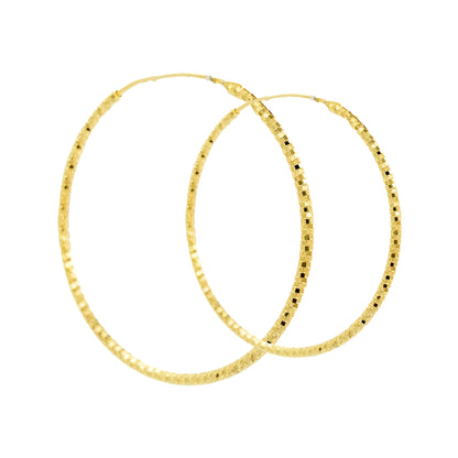 45MM Elegant & Beautiful Pair of Pattern Hoop Earrings in 14K Gold Plated Over Silver |Best for Daily/Party Wear |Ideal Gift for Loved Ones