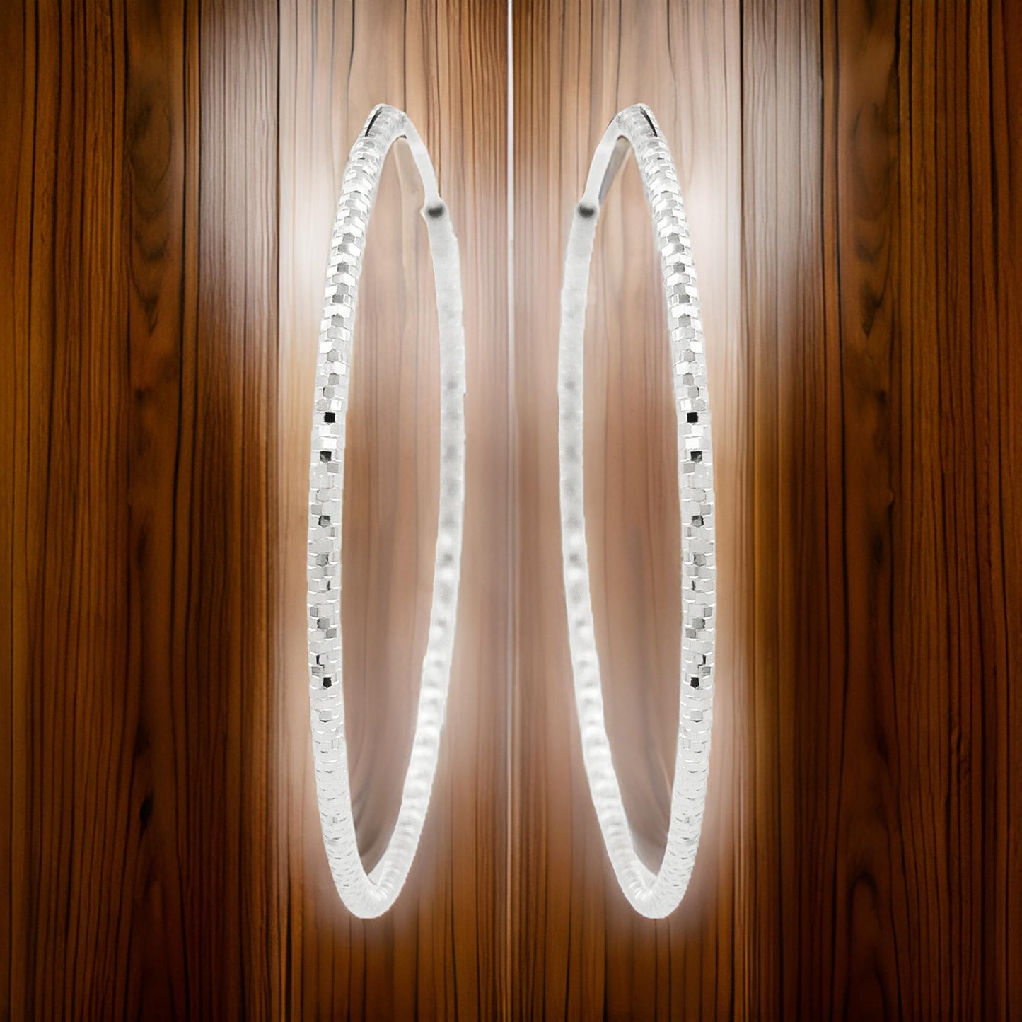 50MM Elegant & Beautiful Pair of Pattern Hoop Earrings in 14K Gold Plated Over Silver |Best for Daily/Party Wear |Ideal Gift for Loved Ones