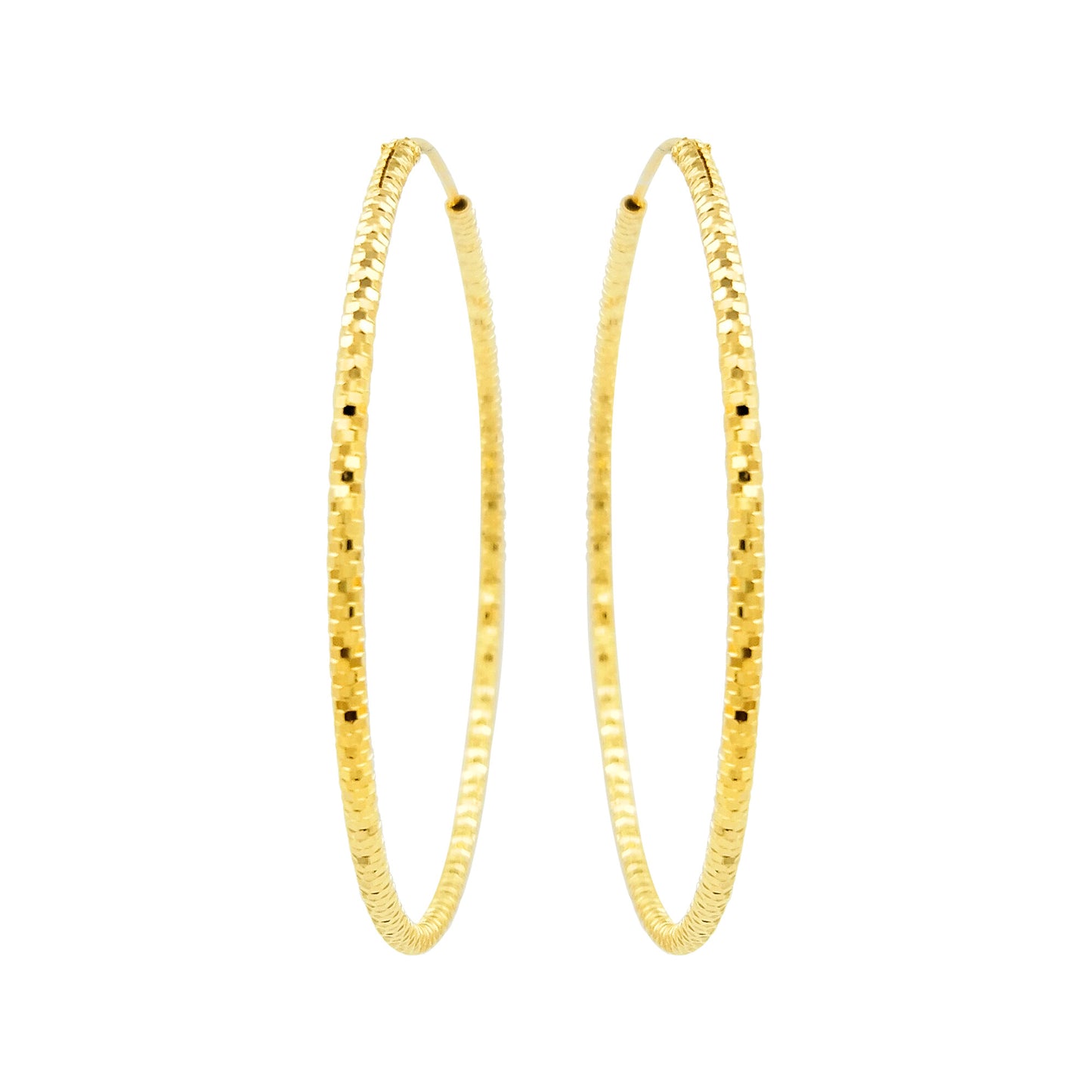 50MM Elegant & Beautiful Pair of Pattern Hoop Earrings in 14K Gold Plated Over Silver |Best for Daily/Party Wear |Ideal Gift for Loved Ones
