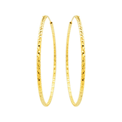 50MM Elegant & Beautiful Pair of Pattern Hoop Earrings in 14K Gold Plated Over Silver |Best for Daily/Party Wear |Ideal Gift for Loved Ones