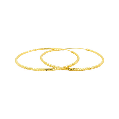 50MM Elegant & Beautiful Pair of Pattern Hoop Earrings in 14K Gold Plated Over Silver |Best for Daily/Party Wear |Ideal Gift for Loved Ones