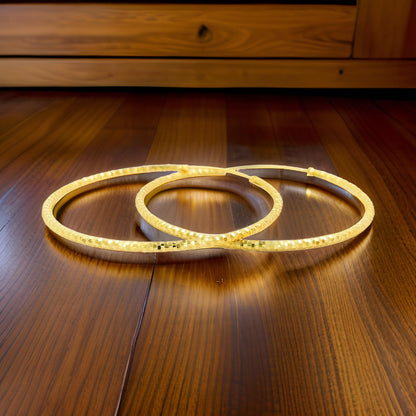 50MM Elegant & Beautiful Pair of Pattern Hoop Earrings in 14K Gold Plated Over Silver |Best for Daily/Party Wear |Ideal Gift for Loved Ones