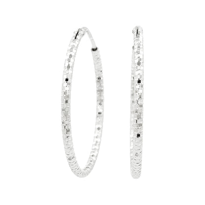 32MM Elegant & Beautiful Pair of Etched Pattern Hoop Earrings in 14K Gold Plated Over Silver |Best for Daily/Party Wear |Gift for Loved Ones