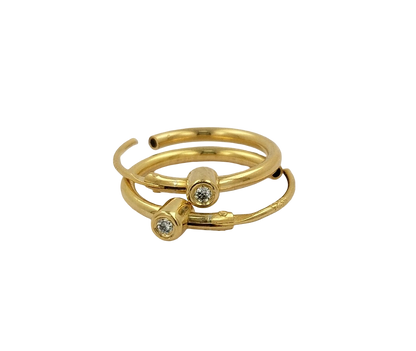 10MM Tube Hoop Earrings with Diamonds in 14K Gold Plated Silver | Best for Daily & Party Wear | Ideal Gift for Loved Ones |Gift For Her
