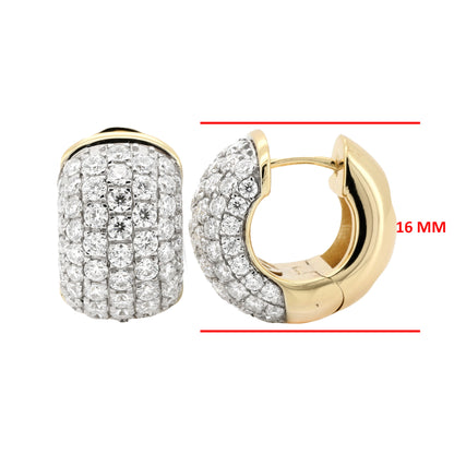Pave Moissanite Huggie Hoops | 14K Gold Plated Silver Earrings | Choose Your Size: 14.5MM or 16MM | Diamond Alternative Gift