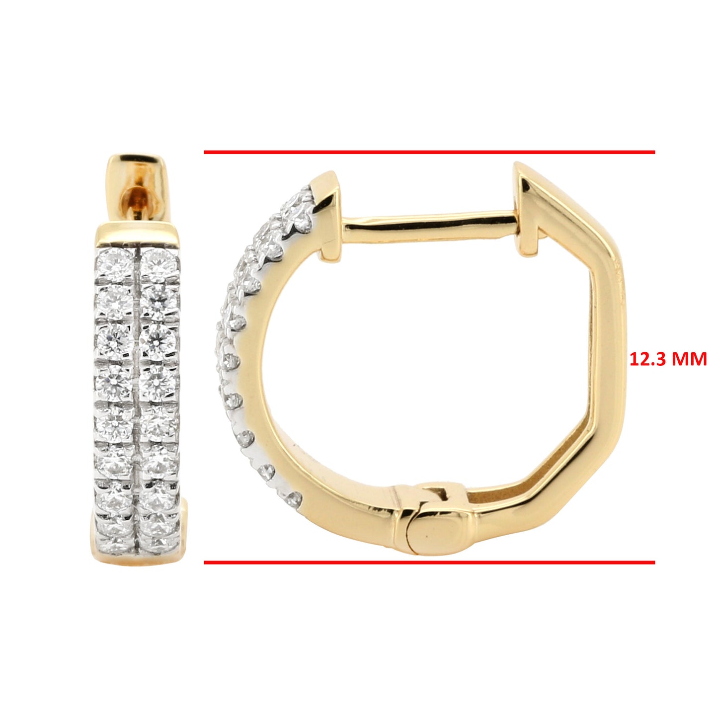 Dainty Moissanite Diamond Huggie Earrings 14K Gold Plated Silver | Pave Set Small Hoops | Gift for Her