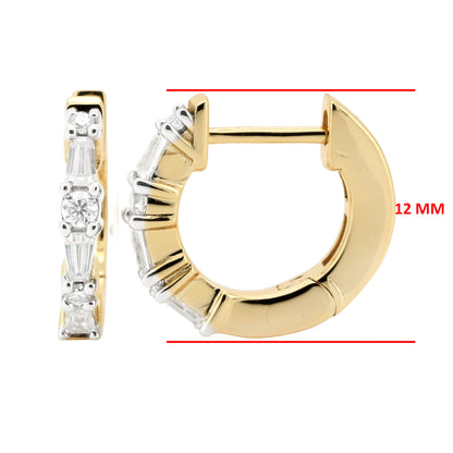 Moissanite Huggie Hoop Earrings, 14K Gold Plated Sterling Silver, Minimalist Ear Stack
