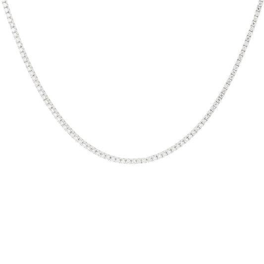 Unisex Moissanite Tennis Necklace | Passes Diamond Tester | 925 Silver Euro Setting | Platinum Plated | Gift for Him & Her |Iced Out Jewelry