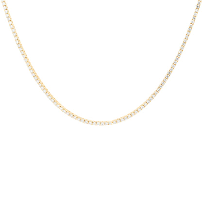 Unisex Moissanite Tennis Necklace | Passes Diamond Tester | 925 Silver Euro Setting | Platinum Plated | Gift for Him & Her |Iced Out Jewelry