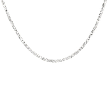 Unisex Moissanite Tennis Necklace | Passes Diamond Tester | 925 Silver Euro Setting | Platinum Plated | Gift for Him & Her |Iced Out Jewelry