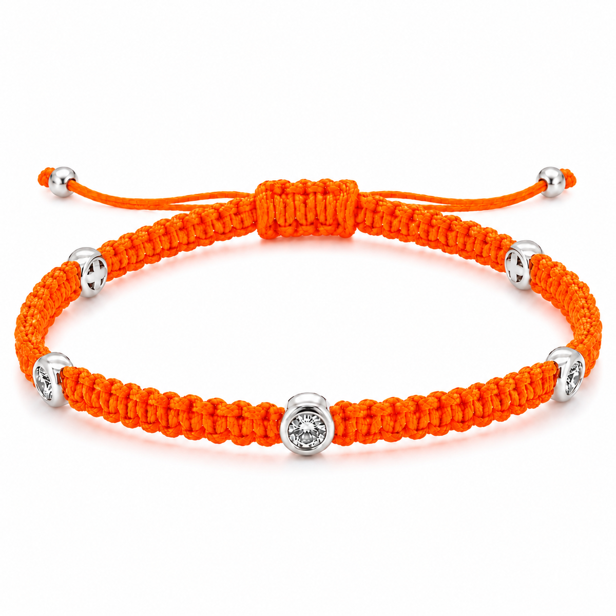 Lab Grown Diamond 0.15 CTW Bezel Set Sterling Silver Macrame Bracelet for Men | (GIS Certified)