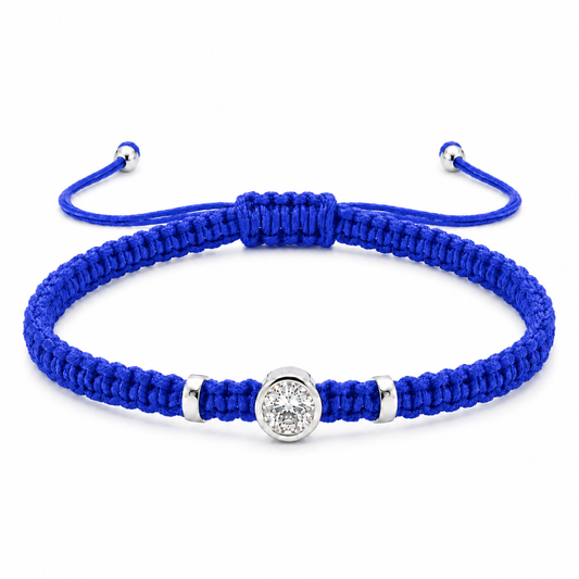 Round Lab Grown Diamond Macram Cord Bracelet