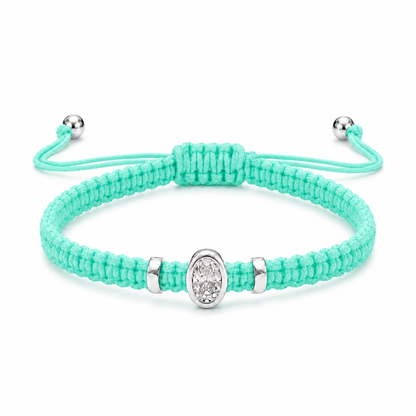 Oval Lab Grown Diamond Cord Bracelet | S925 Sterling Silver | GIS Certified Jewelry