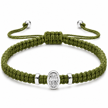Oval Lab Grown Diamond Cord Bracelet | S925 Sterling Silver | GIS Certified Jewelry