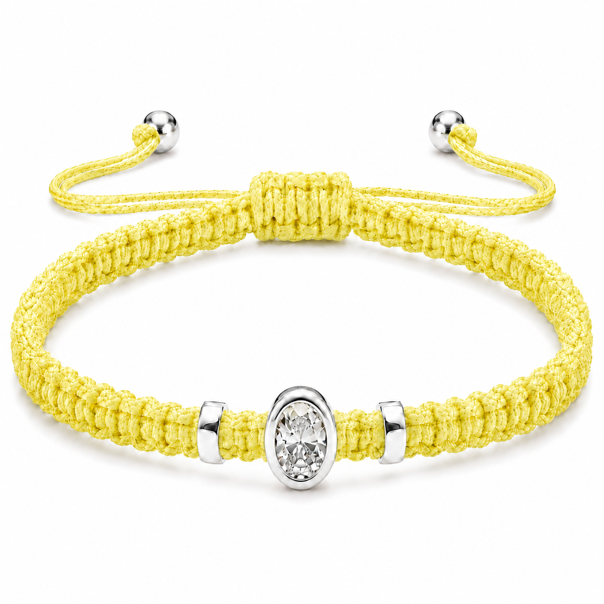 Oval Lab Grown Diamond Cord Bracelet | S925 Sterling Silver | GIS Certified Jewelry