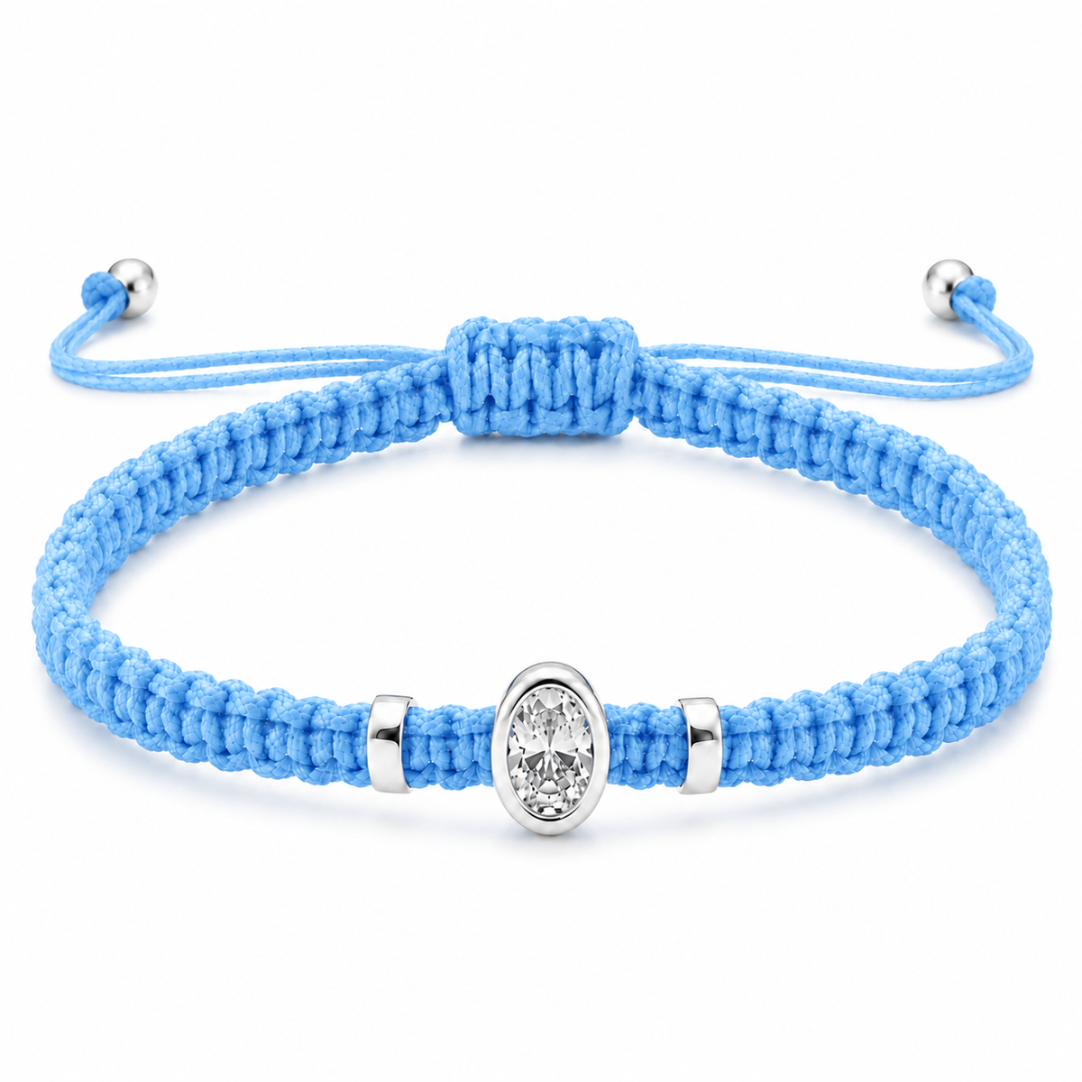 Oval Lab Grown Diamond Cord Bracelet | S925 Sterling Silver | GIS Certified Jewelry