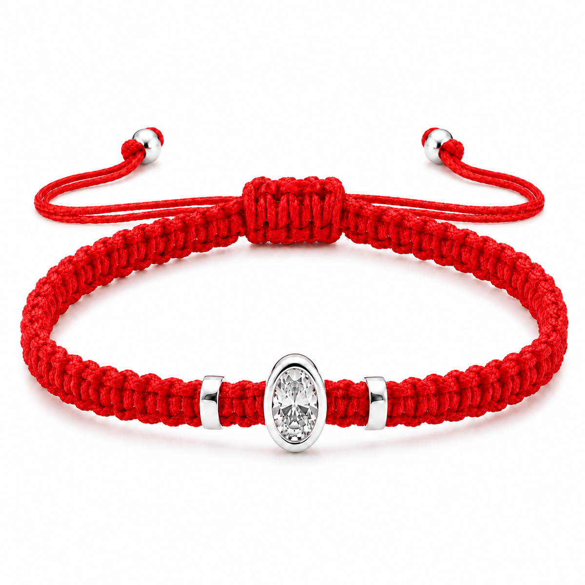 Oval Lab Grown Diamond Cord Bracelet | S925 Sterling Silver | GIS Certified Jewelry